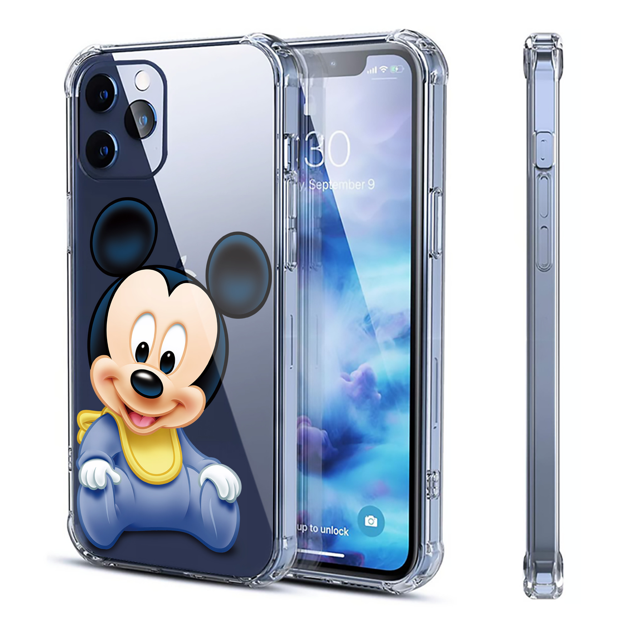 （画像用） ミッキーマウス Mickey Mouse 【iPhone 12シリーズ対応】透明スマホケース（クリアソフトケース）
